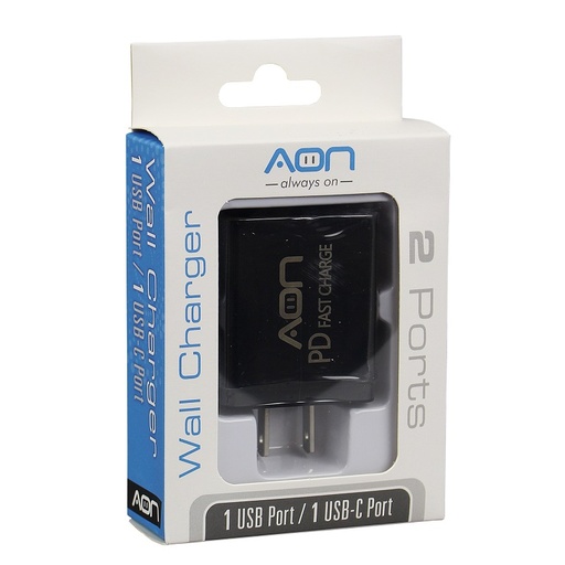 [AO-CR-1002] Cargador de Pared AON USB, USB Type C 20
